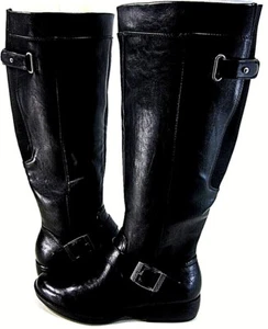 Yuu Womens Jaxette Riding Stacked Heel Boots Black, US Size 5.5 M - Picture 1 of 7
