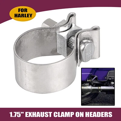 Abrazadera de escape de 1,75" en cabezales para Harley Street Road Glide FLTR Fat Boy FLSTF Foto 1 de 4