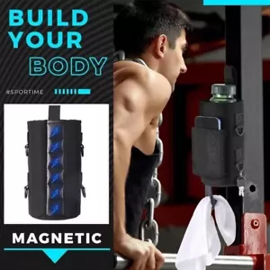 Magnetic Gym Bag Black Portable Unisex Water Bottle Bag International shipping - Picture 1 of 7