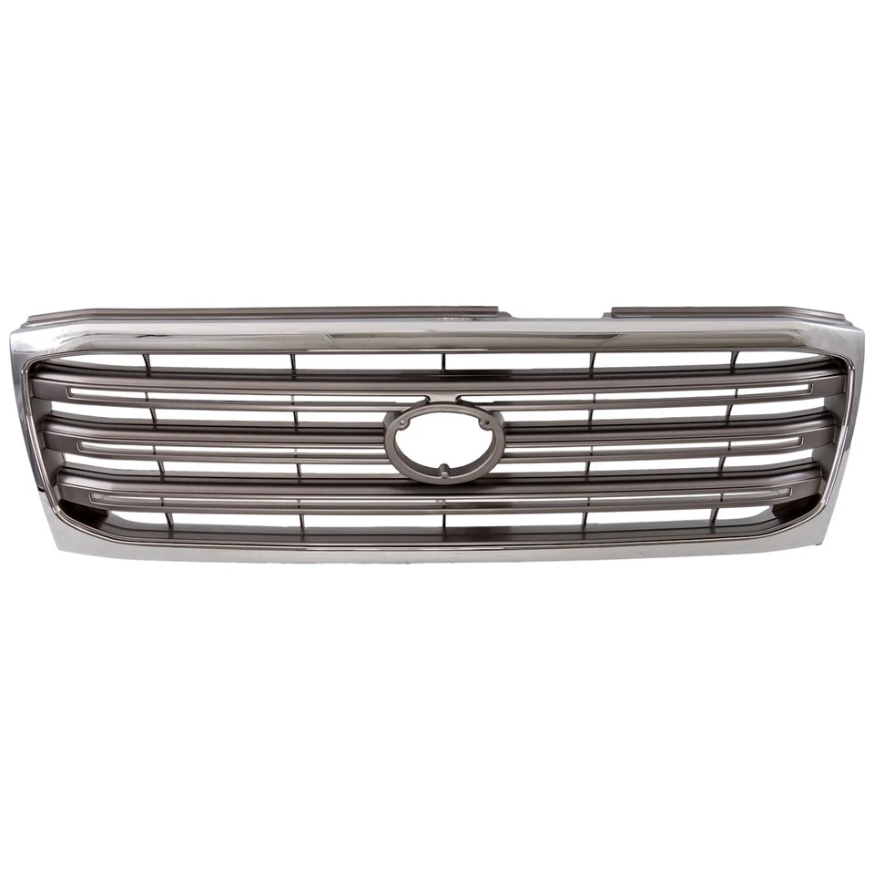 Rejilla para Toyota Land Cruiser 2003-2005 carcasa cromada con inserto de plástico plateado Foto 1 de 1