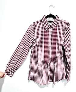 TOMMY HILFIGER ed plaid blouse pleats at front size 10 NEW - Bild 1 von 12