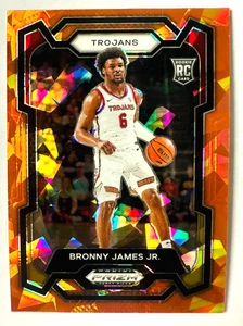 2024 Panini Prizm Draft Bronny James Jr. ORANGE Cracked Ice Prizm RC #86 Lakers! - Picture 1 of 3