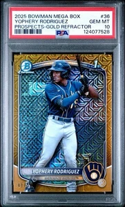 2025 Bowman Chrome Prospects Mojo Yophery Rodriguez #BCP-36 Gold Refractor - Picture 1 of 2