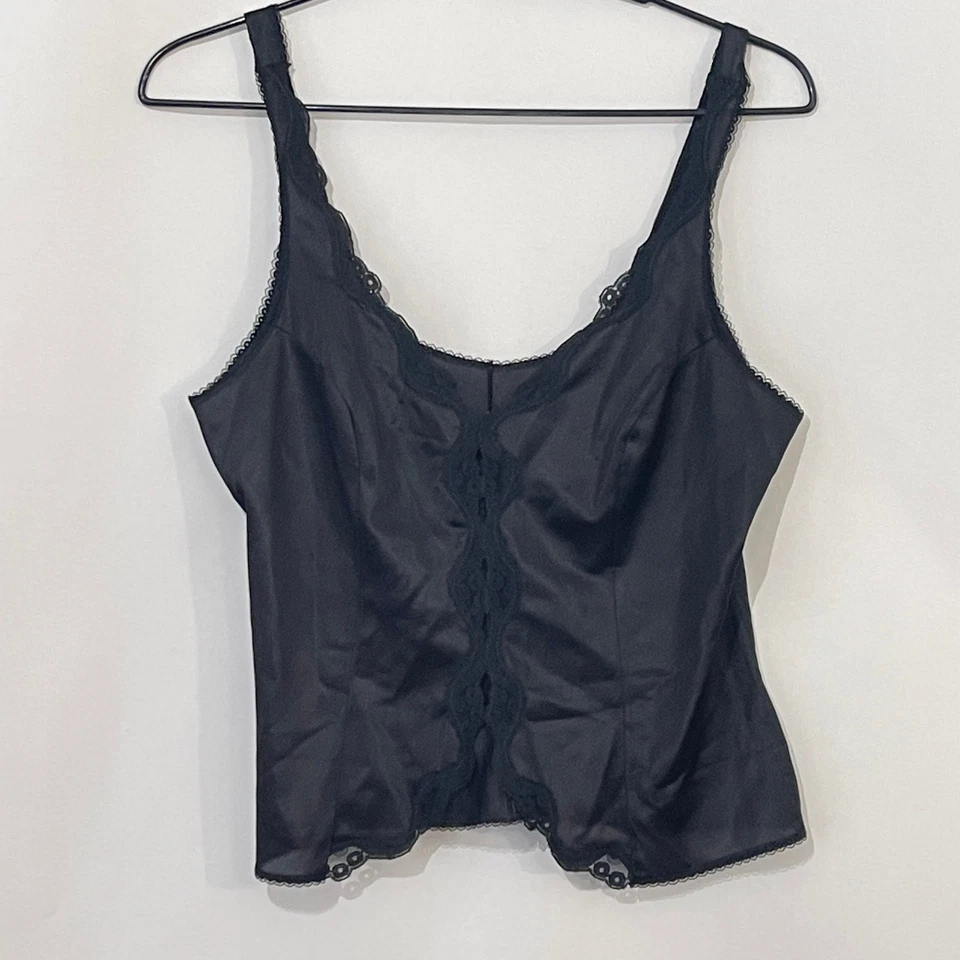 Женское нижнее белье Warners Camisole Slip Top размер бюста 36 черное нейлоновое 55265 - Изображение 1 из 4