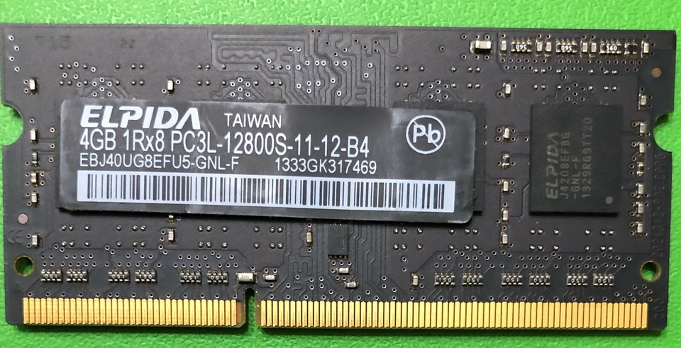 4GB Elpida EBJ40UG8EFU5-GNL-F PC3L-12800S 1600MHz ***Perfectly Working*** - Image 1 of 1