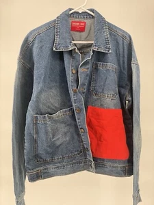 Original Ugly Cardinal Denim Jacket Shirt With Red Block Unisex Size Medium - Picture 1 of 11