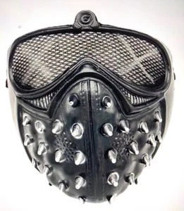 Cosplay Punk Black Mask Hard Plastic Rivets Funky Cool Role Play Gift - Picture 1 of 5