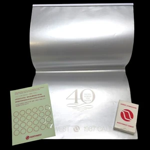 1987 Northwest Airlines Kalender + Spielkarten 40 Jahre Pacific 21x13 Vintage - Bild 1 von 22
