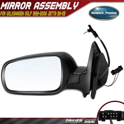 Espejo retrovisor manual del conductor con textura térmica eléctrica para Volkswagen Golf 99-06 Jetta Foto 1 de 4