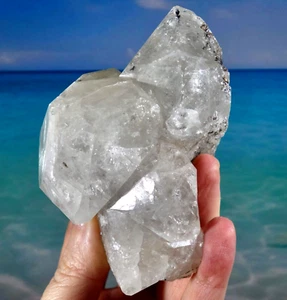 305gms Extra Large Natural Herkimer Diamond Quartz Crystal Cluster,New York πβ¨ - Foto 1 di 8