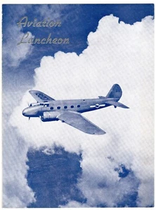 1935 Aviation Pranzo Menu Club Da Donna Business e Professionale Seattle WA - Foto 1 di 2