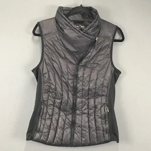 Calvin Klein Performance Down Vest Womens Black M Full Zip Puffer Zip Pockets - Picture 1 of 12