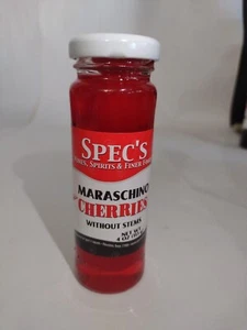 Spec's Maraschino Kirschen ohne Stängel 4 Unzen Glasflasche - Bild 1 von 2