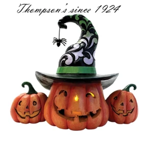 Figura LED 6016642 Jim Shore Heartwood Creek Three Jack-O-Lanterns nueva en caja - Imagen 1 de 4
