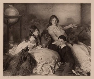 Johnn Singer SARGENT Antique Print "The Wertheimer Children" FRAMED Signed COA - Picture 1 of 3