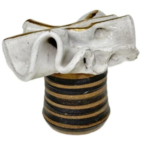 6.5” Maurice Grossman Pottery Art Vase Ruffled Top Hat Tucson AZ Studio - Picture 1 of 14