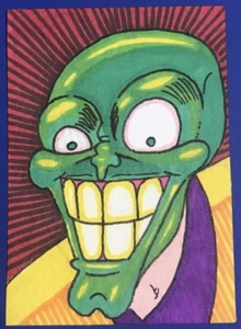 Die Maske handgefertigte Skizzenkarte signiert vom Künstler. Sammlerkunstwerk. - Bild 1 von 3