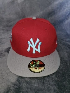 NEW ERA 59 FIFTY MLB NEW YORK YANKEES BRICK HOUSE FITTED HAT SZ 7 3/8 MENS RED - Picture 1 of 9