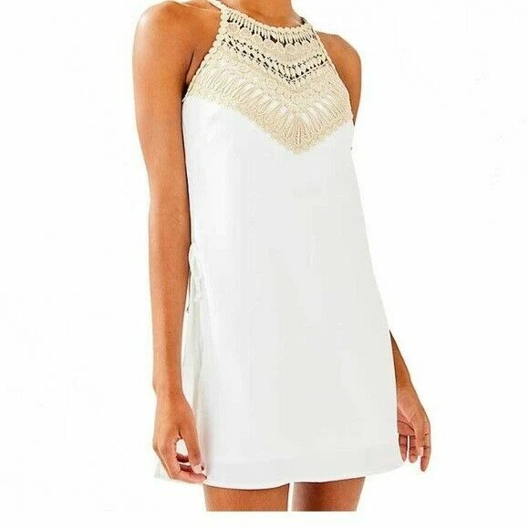 Lilly Pulitzer Pearl Romper Resort White and Gold Size 0 Retail