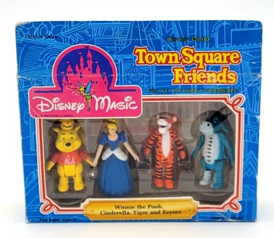 1988 Disney Magic Town Square Friends Pooh Cinderella Tigger Eeyore Figures 2" - Image 1 of 4