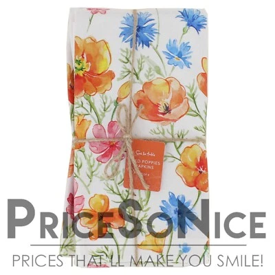Sur La Table Wild Poppies Napkins, Set of 4 MSRP $45 - Image 1 of 2