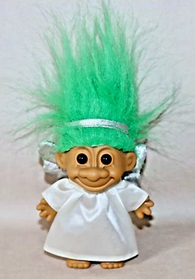 Russ ~ Angel Troll 7” Doll With Wings & Green Hair ~ #18280 ~ 1990’s - Image 1 of 4