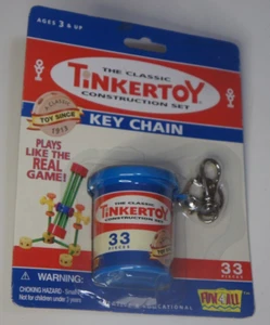 HTF Hasbro 2001 Tinkertoy Key Chain ~Real Toy ~New on Card ~33 Pieces - Picture 1 of 6