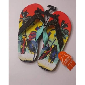 Neu mit Etikett - Wonder Nation Flip Flops Größe 6 Herren Surf-Motiv #473 - Bild 1 von 4