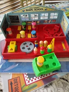Child Guidance Shape School VTG 1970s Pre-School With ALL Shapes Pieces & Bus - Bild 1 von 10