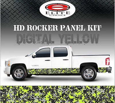 Panel basculante camuflaje amarillo digital calcomanía gráfica envoltura camión SUV - 12" X 24 FT Foto 1 de 3
