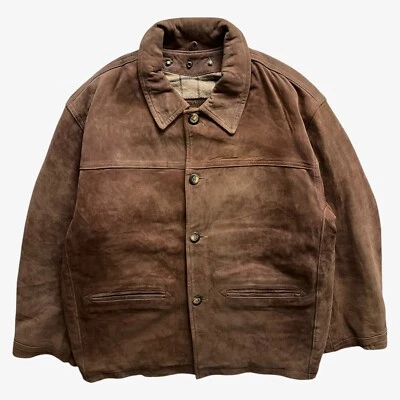 Vintage 90s Men's Redskins Territoire Light Brown Leather Pilot Jacket, Military - Image 1 of 4