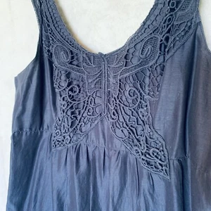 Rockmans Navy Butterfly Embroidered Tiered Strappy Maxi Sundress Size 16 - Picture 1 of 12