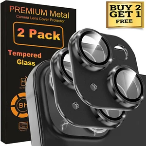For iPhone 15 Pro Max 15 Pro Plus Metal Glass Camera Lens Full Cover Protector - Picture 1 of 18