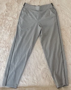 NUEVO Pantalón al Tobillo Athleta Brooklyn Texturizado City Rayas Pantalones VERDE GRIS 12 - Imagen 1 de 17