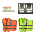 Safety Vest w/ Multi-Pocket Tool Reflective Stripes High Visibility Work Uniform