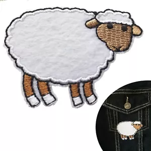 Sheep Iron on patch wool animal lamb follow flock NZ herd merino iron-on patches - Picture 1 of 4