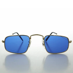 Ben Franklin Square Hippy Sunglass with Colored Lens Blue/Gold - Jazz - Picture 1 of 3