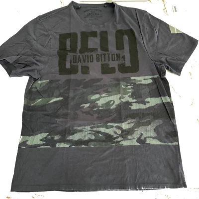 Camiseta Buffalo David Bitton Para Hombre Talla XXL Tinta Teñida Sólida Gráfica Cuello Redondo Foto 1 de 4