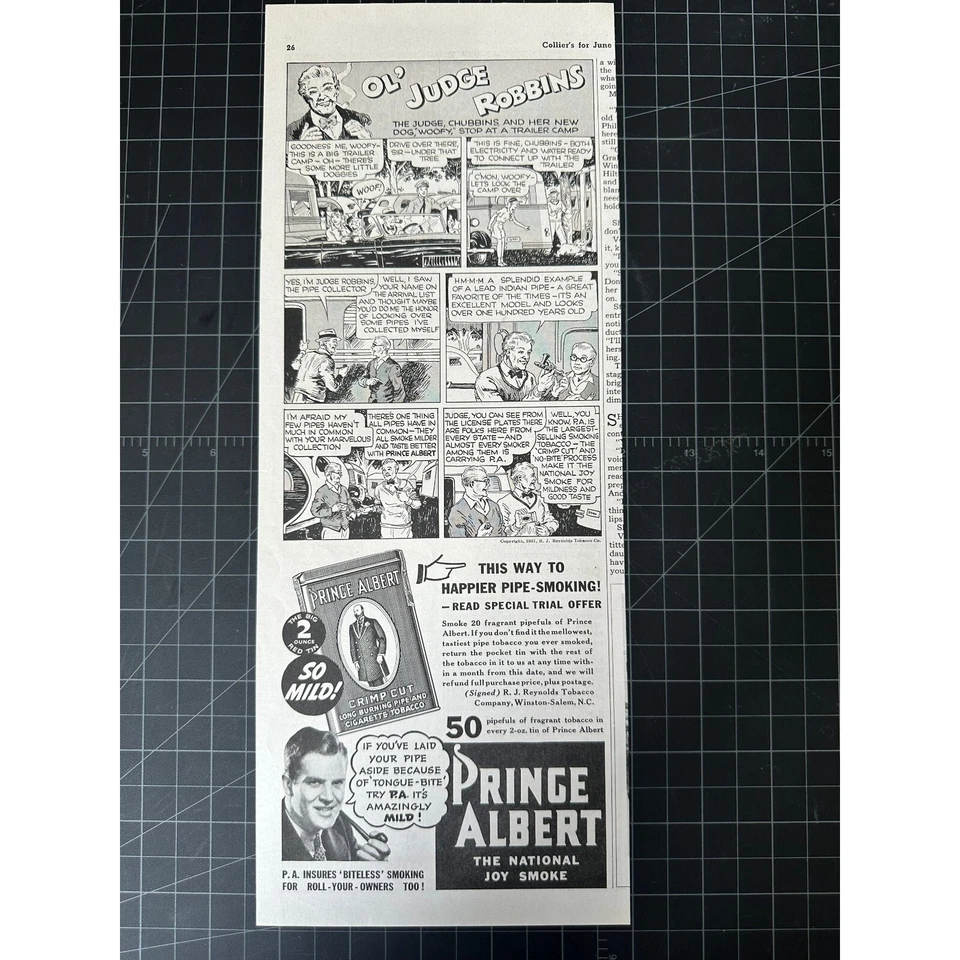 Anuncio impreso Prince Albert Tobacco 1936 vintage Foto 1 de 1