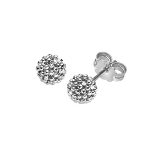 Orecchini lampone in oro bianco 585 sfera 6mm orecchini donna - Foto 1 di 1