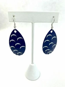 NFL Los Angeles Chargers Navy Repeat Logo Vintage Teardrop Spinner Hook Earrings - Picture 1 of 1