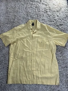 Camisa Haupt Hombre Lino Amarillo Manga Corta Abotonada Talla 44/xl - Imagen 1 de 6