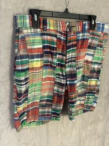 Polo Ralph Lauren Mens shorts Patchwork Madras Size 34 fits 35 Old Money - Imagen 1 de 16