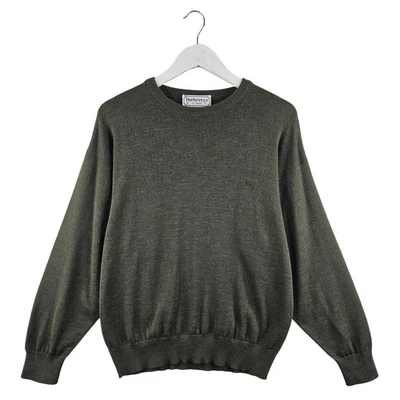 Vintage Burberrys Mens Gren Wool Jumper Crew Neck Sweater Size 6 UK Large L - Image 1 of 4