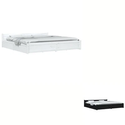 Bed Frame Queen King Size Mattress Base with Storage Drawers Bedroom vidaXL - image 1 of 3