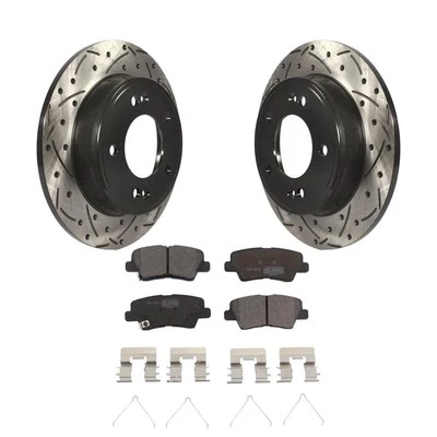 Rotores de freio traseiros com fenda para Kia Forte Soul Forte5 2017-2022 oe2 Peformance - Imagem 1 de 4