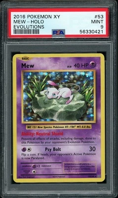2016 Pokemon Evolutions Mew Holo #53 PSA 9 MINT - Image 1 of 2