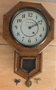 ANTIQUE SETH THOMAS "SCHOOL HOUSE" WALL CLOCK - EX. COND. WORKS - SEE RMKS - Picture 1 of 13