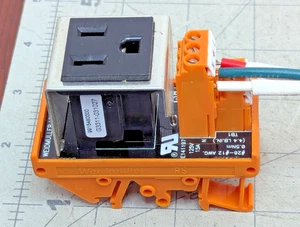 DIN Rail Power Entry Connector AC Outlet Module TS32 / TS35 Mount 15A 125V [OF60 - Picture 1 of 11