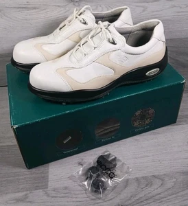Scarpe da golf donna Ecco Sport Dynasty taglia UK 4/4,5 pelle bianco ghiaccio impermeabili  - Foto 1 di 24